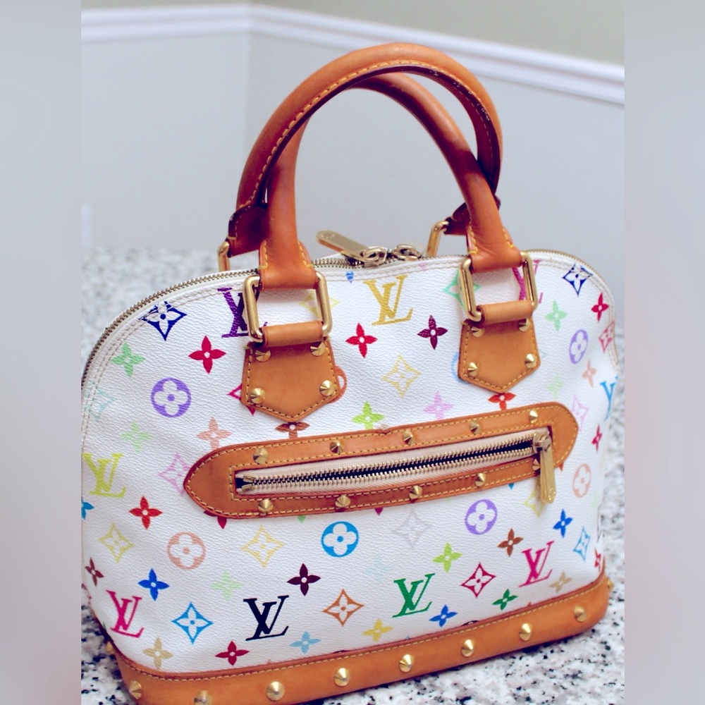 🌈LIMITED EDITION🌈LV Multicolor Alma PM White Monogram Canvas